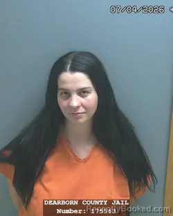 Mugshot of MELINA ALEXIS MARIE ROBERTS booked in Dearborn County, Indiana on July 4, 2026
