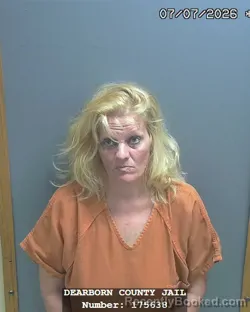 Mugshot of SAVANNAH RAE LYNN HICKS booked in Dearborn County, Indiana on July 7, 2026