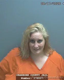 Mugshot of Jennifer Marie Carey booked in Dearborn County, Indiana on August 17, 2026