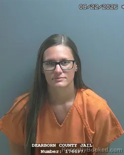 Mugshot of Rebecca A Hilbert booked in Dearborn County, Indiana on August 22, 2026