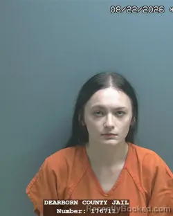 Mugshot of Samyra Gail Lovell booked in Dearborn County, Indiana on August 22, 2026