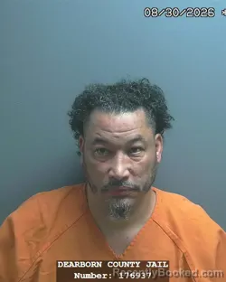 Mugshot of Ian Marcus Green booked in Dearborn County, Indiana on August 30, 2026
