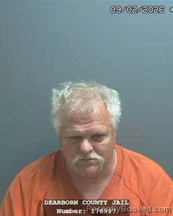 Mugshot of Christopher Aaron Mosier booked in Dearborn County, Indiana on September 1, 2026
