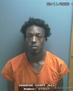 Mugshot of Travon Montrell Delbert booked in Dearborn County, Indiana on September 11, 2026