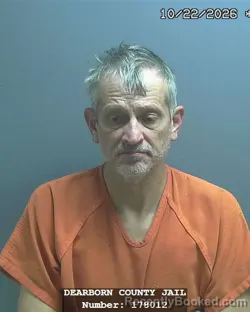Mugshot of Todd Christopher Pollard booked in Dearborn County, Indiana on October 22, 2026