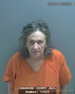 Mugshot of MARY JO NEUKAM booked in Dearborn County, Indiana on April 30, 2026