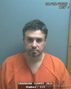 Mugshot of Phillip John Struble booked in Dearborn County, Indiana on August 20, 2026