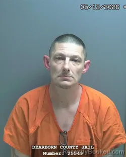Mugshot of MARCUS WILLIAM MCADAMS booked in Dearborn County, Indiana on May 12, 2026