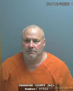 Mugshot of JOHN K JIVOIN booked in Dearborn County, Indiana on April 16, 2026