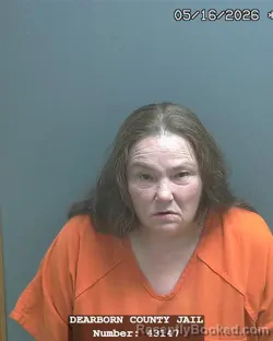 Mugshot of SUSAN RUTH HEDGER booked in Dearborn County, Indiana on May 16, 2026