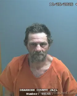 Mugshot of Donald Kenneth Probst booked in Dearborn County, Indiana on October 25, 2026