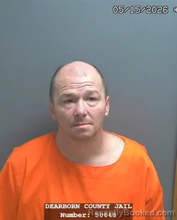 Mugshot of DANIEL JAMES HARDIN booked in Dearborn County, Indiana on May 15, 2026