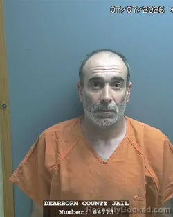 Mugshot of JASON ROBERT BROWN booked in Dearborn County, Indiana on July 7, 2026