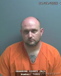 Mugshot of DAKOTA JOHN PETERSON booked in Dearborn County, Indiana on April 24, 2026