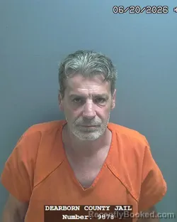 Mugshot of WILLIAM JOHN EVANS booked in Dearborn County, Indiana on June 20, 2026