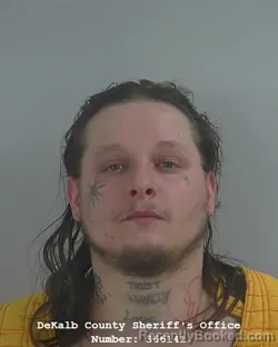 Mugshot of Colten Shane Thompson booked in DeKalb County, Indiana on October 24, 2026