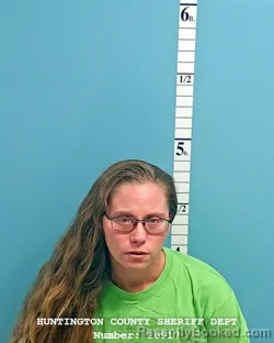 Mugshot of Samantha Suzanne Buckhardt booked in Huntington County, Indiana on October 1, 2026