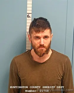 Mugshot of DANIEL ALLEN BROWN booked in Huntington County, Indiana on April 2, 2026