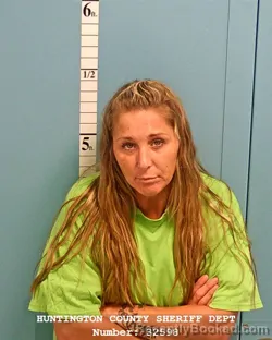 Mugshot of CHRISTIE SUE BROWN booked in Huntington County, Indiana on June 21, 2026