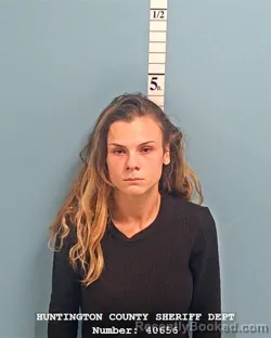 Mugshot of Hannah Joy Garwood booked in Huntington County, Indiana on September 8, 2026