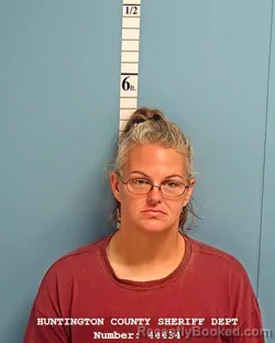 Mugshot of Rhonda Diane Fisher booked in Huntington County, Indiana on August 24, 2026