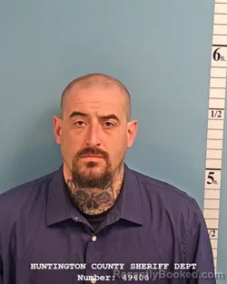 Mugshot of BRIAN PATRICK HASENOUR booked in Huntington County, Indiana on April 21, 2026