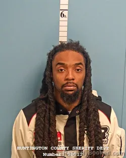 Mugshot of ANTOINE DARRELL BLACKBURN booked in Huntington County, Indiana on April 22, 2026