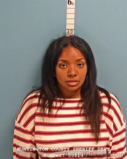 Mugshot of LETICIA DIANA JOHNSON booked in Huntington County, Indiana on May 2, 2026