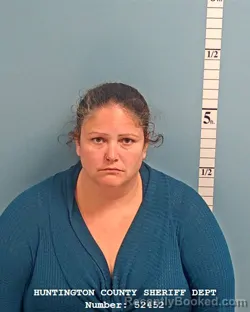 Mugshot of Nicole Anne Emley booked in Huntington County, Indiana on October 5, 2026