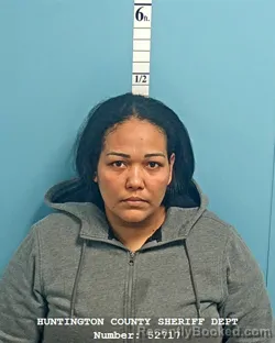 Mugshot of Kerly Jhonana Herrera Moreno booked in Huntington County, Indiana on October 24, 2026