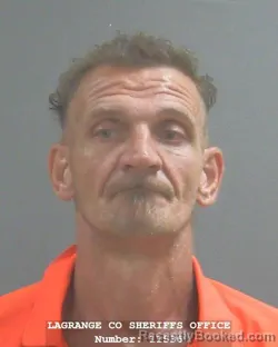 Mugshot of Jeffery Eugene Randol booked in Lagrange County, Indiana on August 28, 2026