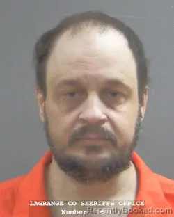 Mugshot of Brandon Lee Caldwell booked in Lagrange County, Indiana on August 25, 2026
