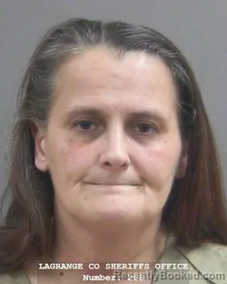 Mugshot of ERIKA ERNA EBY booked in Lagrange County, Indiana on April 2, 2026