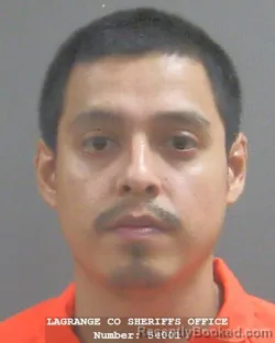 Mugshot of Edgar Villafuerte Canizal booked in Lagrange County, Indiana on August 14, 2026