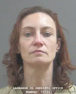 Mugshot of Megan Rose Timbrook booked in Lagrange County, Indiana on August 27, 2026