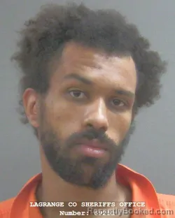 Mugshot of Jaden Dominique Millard booked in Lagrange County, Indiana on August 16, 2026