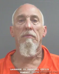 Mugshot of Douglas Clifford Shoemaker booked in Lagrange County, Indiana on August 24, 2026
