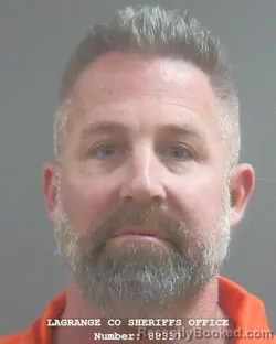 Mugshot of David Lowell Kosovec booked in Lagrange County, Indiana on October 14, 2026