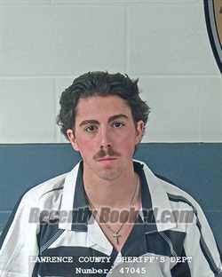 Booking photo from Lawrence County, Indiana