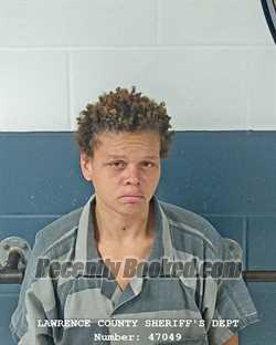 Booking photo from Lawrence County, Indiana