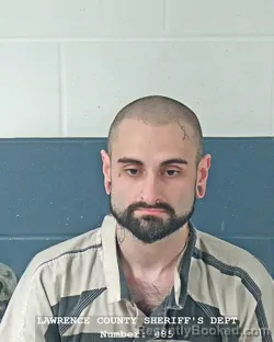 Mugshot of CODY ALLEN POWELL booked in Lawrence County, Indiana on March 28, 2026