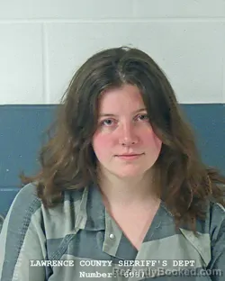 Mugshot of Charlotte Rose Butler booked in Lawrence County, Indiana on August 26, 2026
