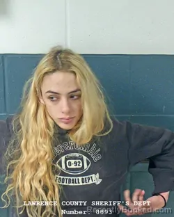 Mugshot of SAMANTHA LYNN CUNNINGHAM booked in Lawrence County, Indiana on March 18, 2026