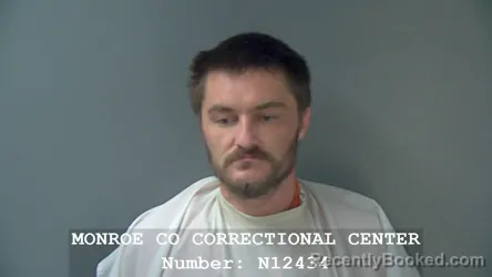 Mugshot of Joseph James Riley booked in Monroe County, Indiana on August 22, 2026