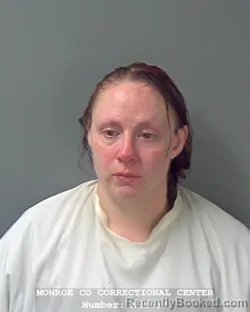 Mugshot of Amberly Nicole Moore booked in Monroe County, Indiana on September 13, 2026