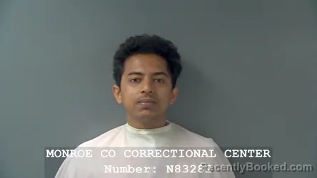 Mugshot of Tharun Thondapu booked in Monroe County, Indiana on August 17, 2026