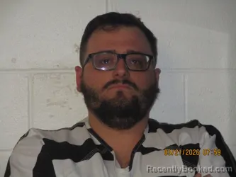 Mugshot of Cory J Kinser booked in Orange County, Indiana on March 20, 2026