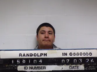 Mugshot of Jose Noe Jimenez-Garcia booked in Randolph County, Indiana on July 3, 2026