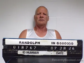 Mugshot of Oliver Bufford Miller booked in Randolph County, Indiana on July 28, 2026