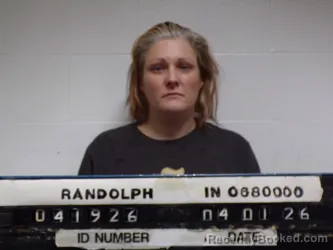 Mugshot of Jessica Marie Lewis booked in Randolph County, Indiana on April 1, 2026